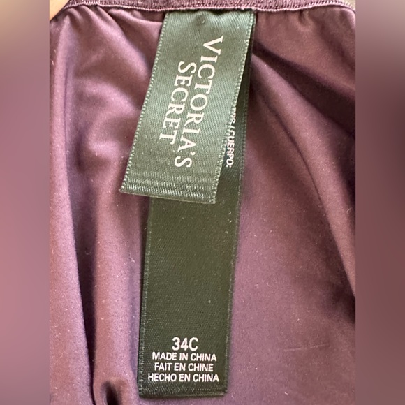 Victoria’s Secret Eggplant Bodysuit with sheer panels along the sides, 34C - Picture 7 of 14